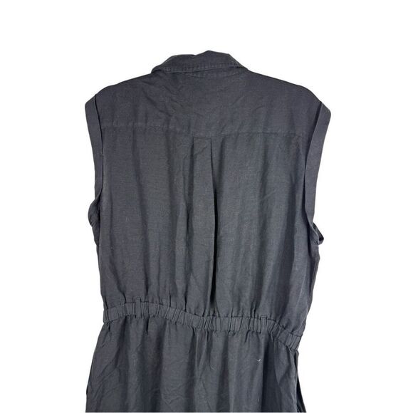 LOFT Black Linen Jumpsuit- size XL - Picture 3 of 7